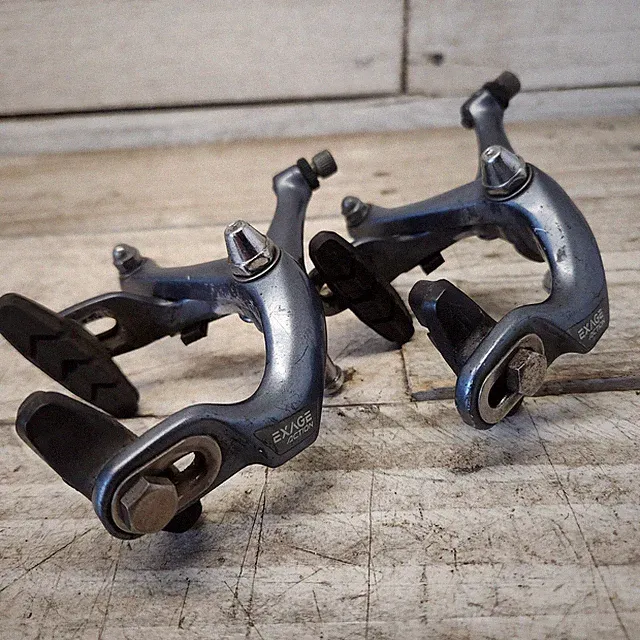 1980s Shimano Brake Calipers BR-A350 SLR Exage Action Recessed Dual Pivot Gray