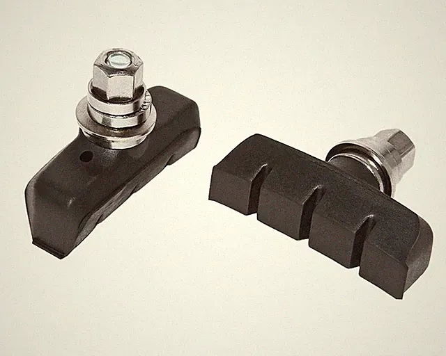 2x Bicycle 50mm Bike Brake Shoes Threaded Post Universal Caliper Pads Black Pair