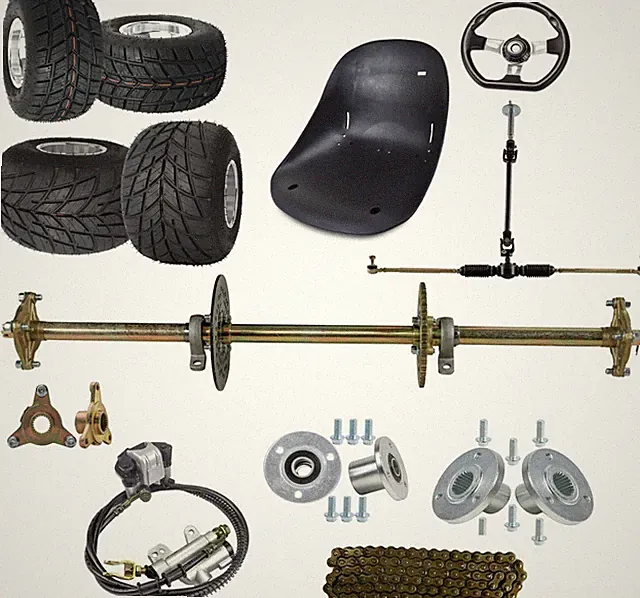32" Go Kart ATV Live Rear Axle Kit Brake Sprocket Hub 5" Wheels Drift Trike Bike