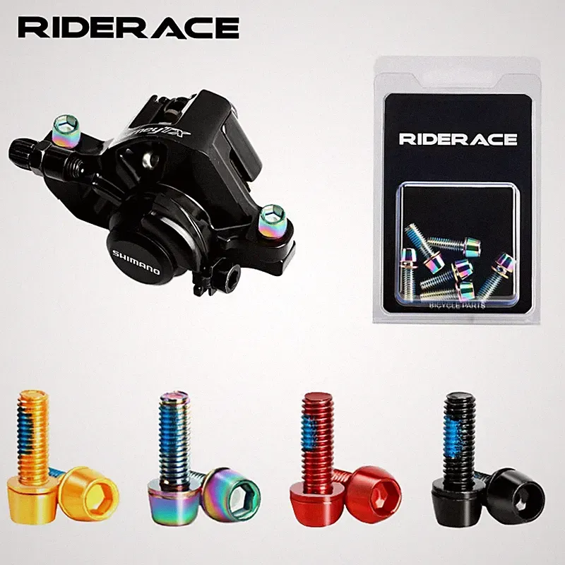 6pcs Bicycle Disc Brake Caliper Bolts M6x18mm Titanium Colorful Steel Mtb Screws