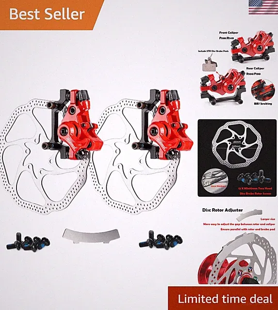 All-in-One Bike Disc Brake Kit - Front & Rear Calipers with Adjustable Mechanism