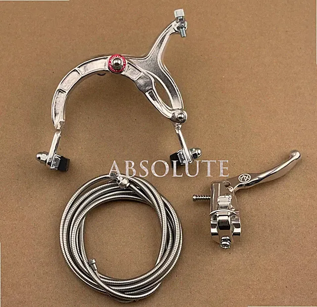 ALL SILVER OLD SCHOOL BMX BIKE MX REAR BRAKE LEVER CABLE CALIPER CRUISER BICYCLE