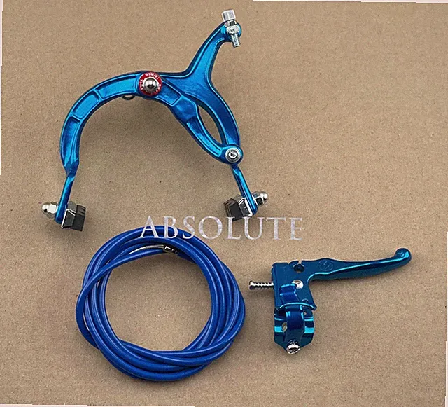 Blue Old School BMX Bike MX REAR Brake Lever Cable Caliper Cruiser Bicycle