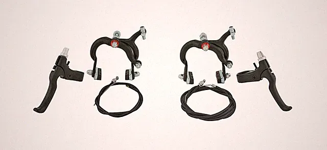 ALTALINE FRONT OR REAR BRAKE SET BLACK FOR FIXIE/RACING BICYCLES.