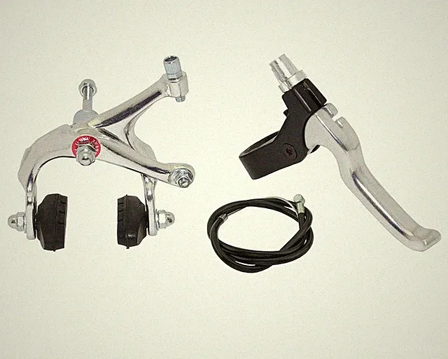 Bicycle 570A Front Alloy Side-Pull Brake Set w/Lever & Cable Silver Cruisers/BMX