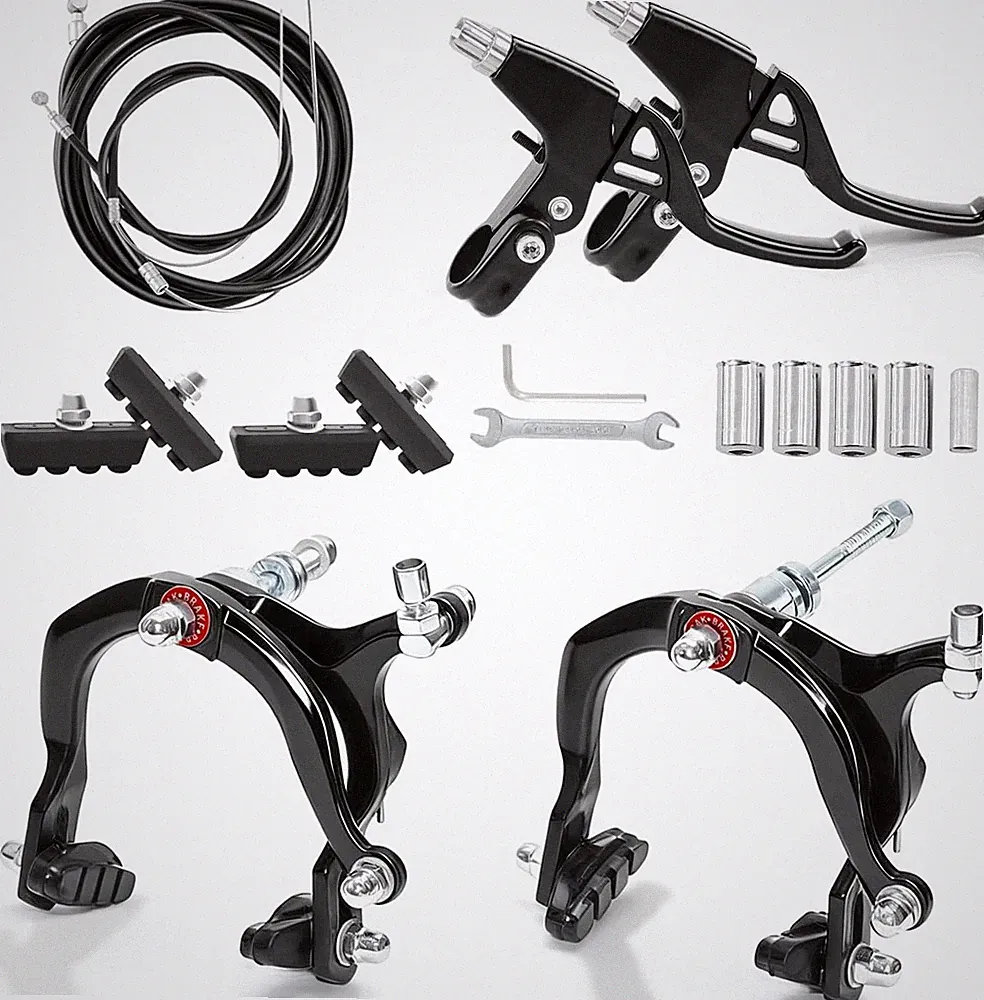 Bicycle Brake Caliper Kit Front Rear C Shape with Levers
