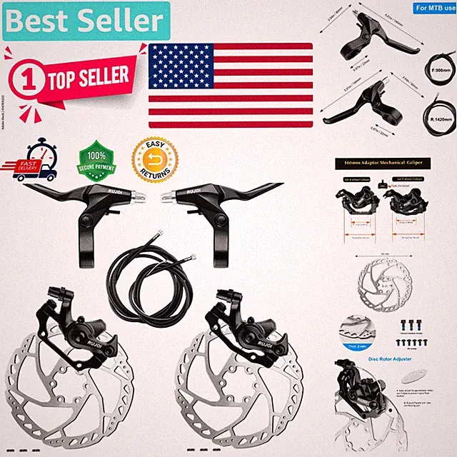 Bike Disc Brake Kit: Aluminum Calipers & 160mm Rotor for Easy Install