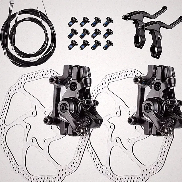 Bike Disc Brake Kit,Bike Front and Back Disc Brake Kit-Calipers,2 Pcs Stainle...