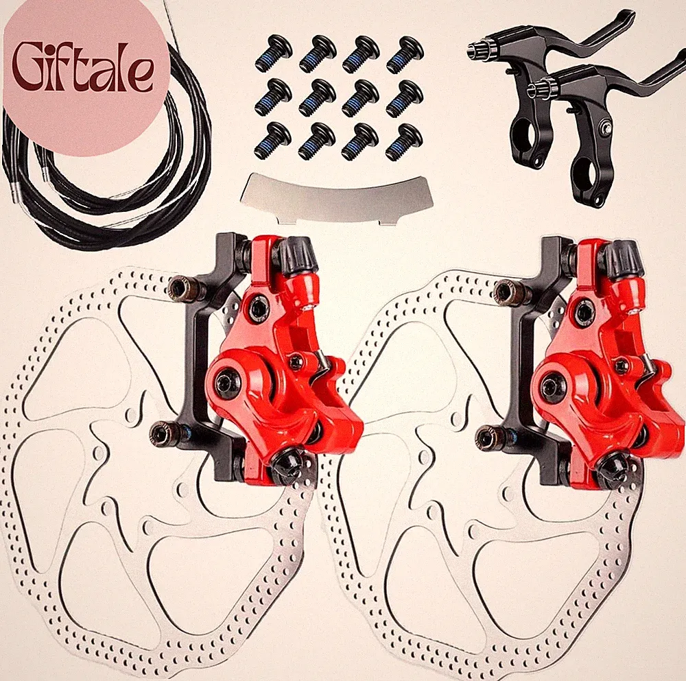 Bike Disc Brake Kit,Bike Front and Back Disc Brake Kit-Calipers,2 Pcs Stainless
