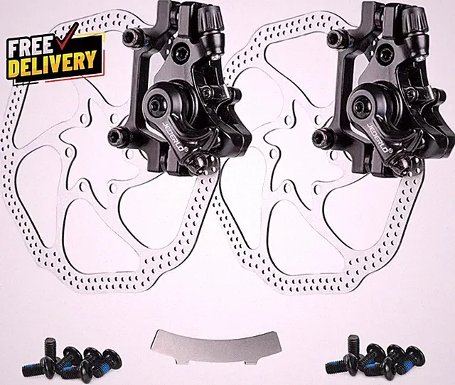 Bike Disc Brake Kit Including Front and Rear Caliper 160Mm Rotor Mechanic Tool..
