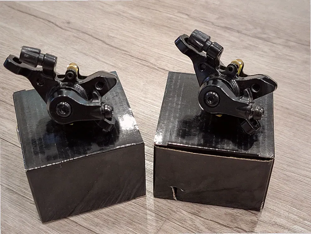 Black Alloy Front and Rear Bike Mechanical Disc Brake Caliper Set
