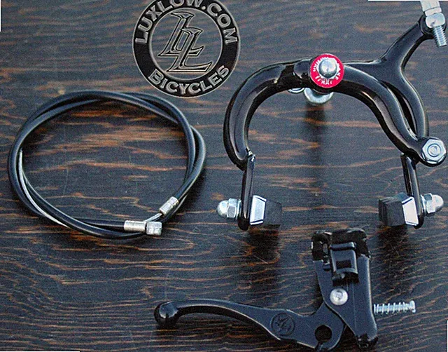Black Fixie MX Lever ALLOY Front Brake Caliper Cable Fixed Gear Bicycle RoadBike