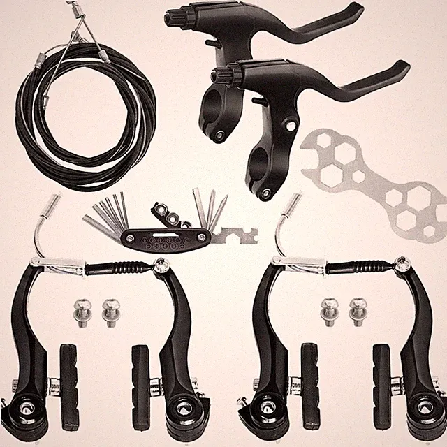 Complete Bicycle Brake Kit with Calipers and Levers/.