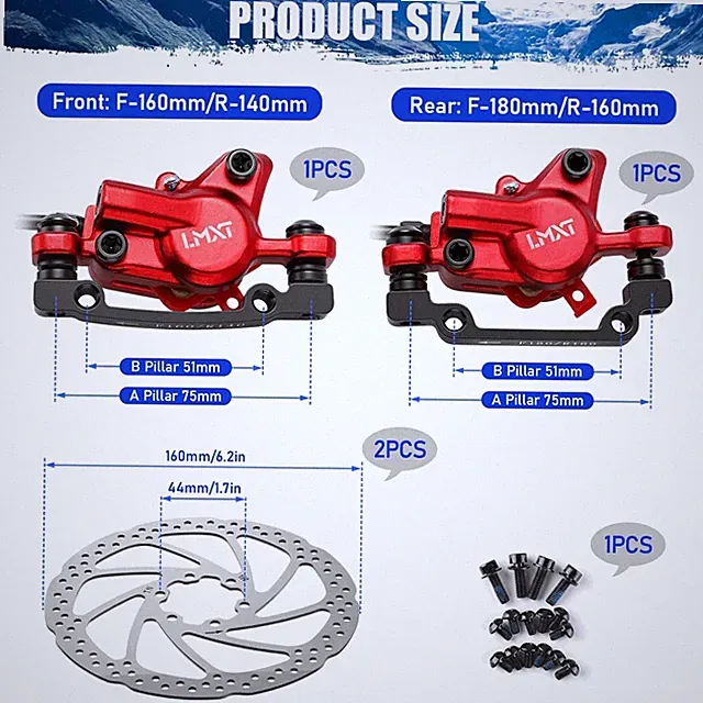 Dual Piston Hydraulic Bike Brakes Set