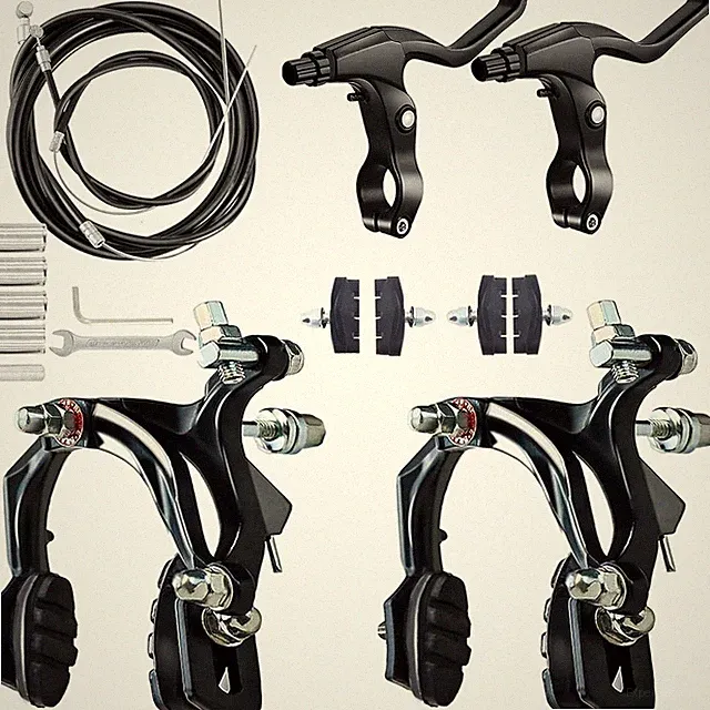 Durable C Brake Set - Front & Rear with Adjustable Levers for Kids' Bicycles