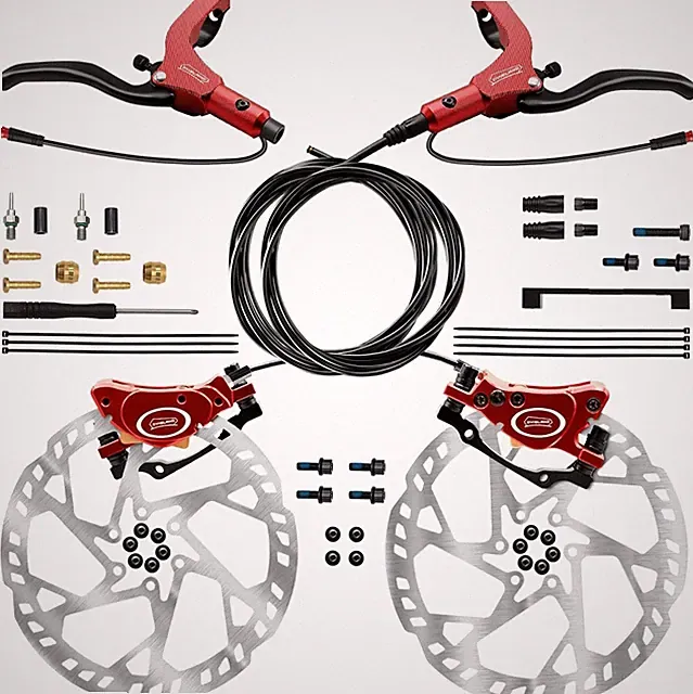 E-Bike Hydraulic Disc Brake Set 2 Piston 2 Pin Front Rear 180mm 2.3mm 900/1700mm
