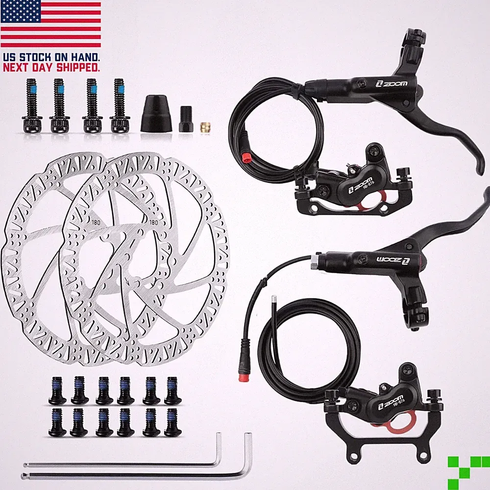 Ebike Hydraulic Disc Brake Set 4-Pistons Power-Off Electric Bike 160 mm 2-PIN