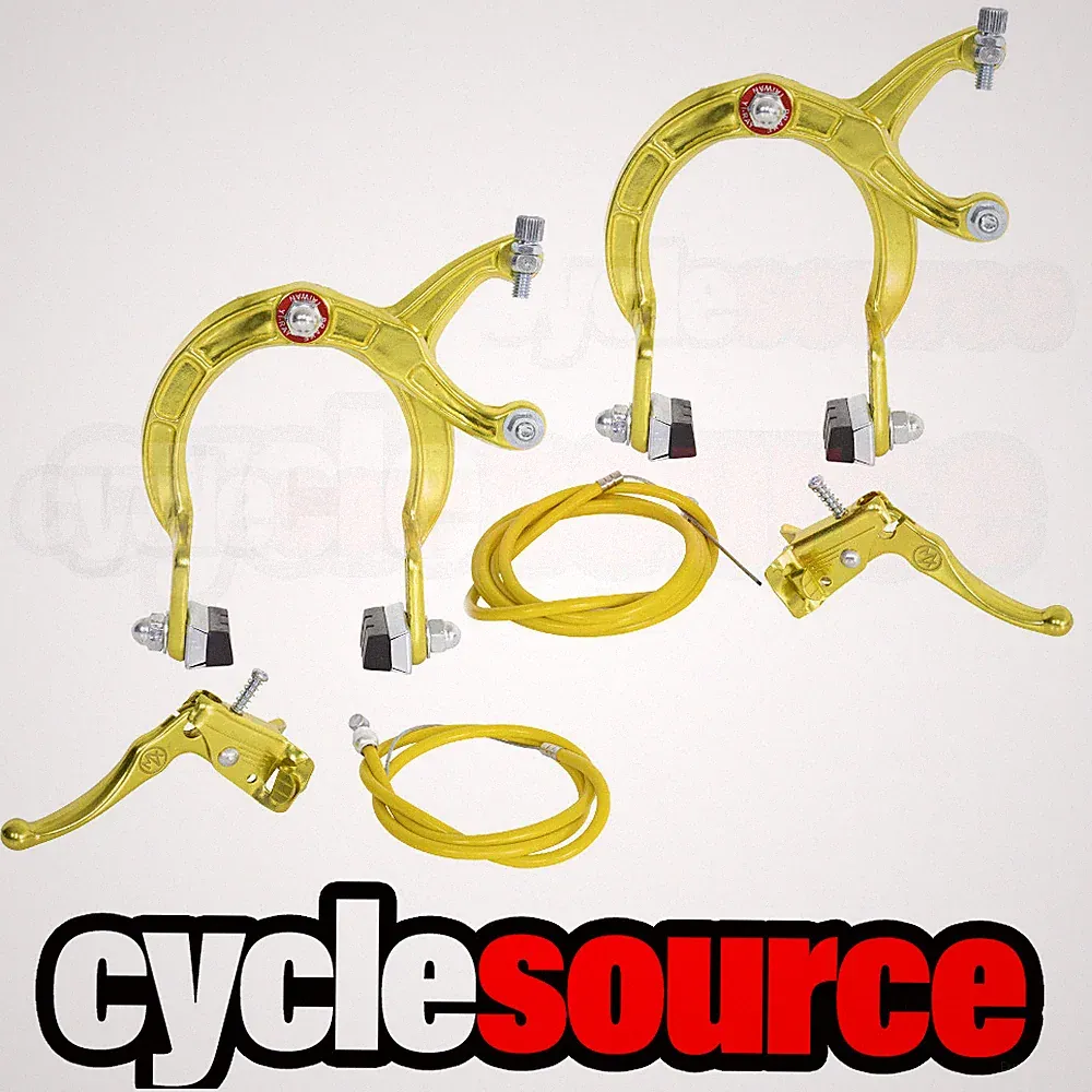 ENIX BMX Brake FRONT & REAR SET Alloy GOLD Bike Bicycle Caliper Cable Lever