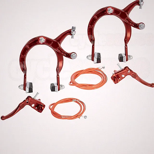 ENIX BMX Brake FRONT & REAR SET Alloy RED Bike Bicycle Caliper Cable Lever