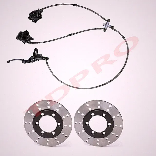 Front Twin Disc Brake Rotor Caliper Master Cylinder ATV Go Kart Cart Drift Trike
