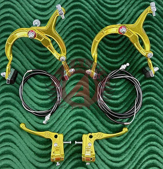 Gold Old School BMX Bike MX BRAKE CALIPER, CABLE & LEVER Vintage Cruiser Bicycle