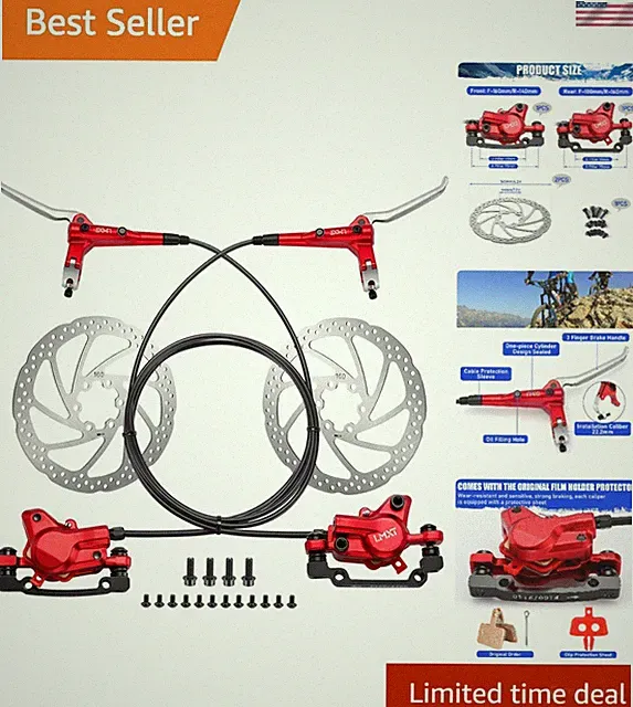 Hydraulic Disc Brake Set MTB Road Ebike Dual Piston 6-Bolt Replacement