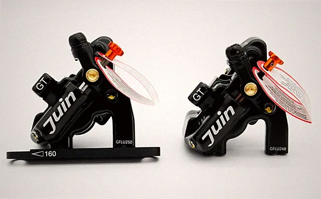 Juin Tech Gt-F Cyclocross eBike Cycle 4-Piston Disc Brake Caliper Set Black Bike