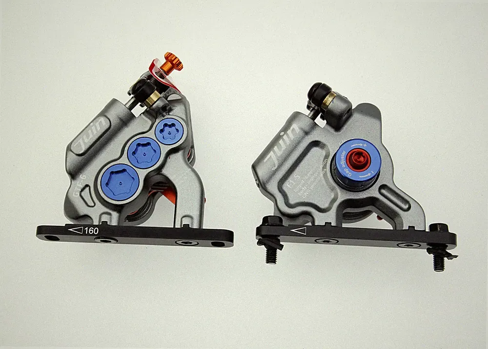 Juin Tech GTF6 Cyclocross Bicycle 6-Piston Hydraulic Brake Caliper Set Gray