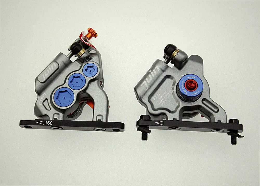Juin Tech GTF6 Cyclocross Cycle 6-Piston Hydraulic Brake Caliper Set Gray Bike