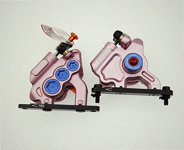 Juin Tech GTF6 Cyclocross Cycle 6-Piston Hydraulic Brake Caliper Set Pink Bike