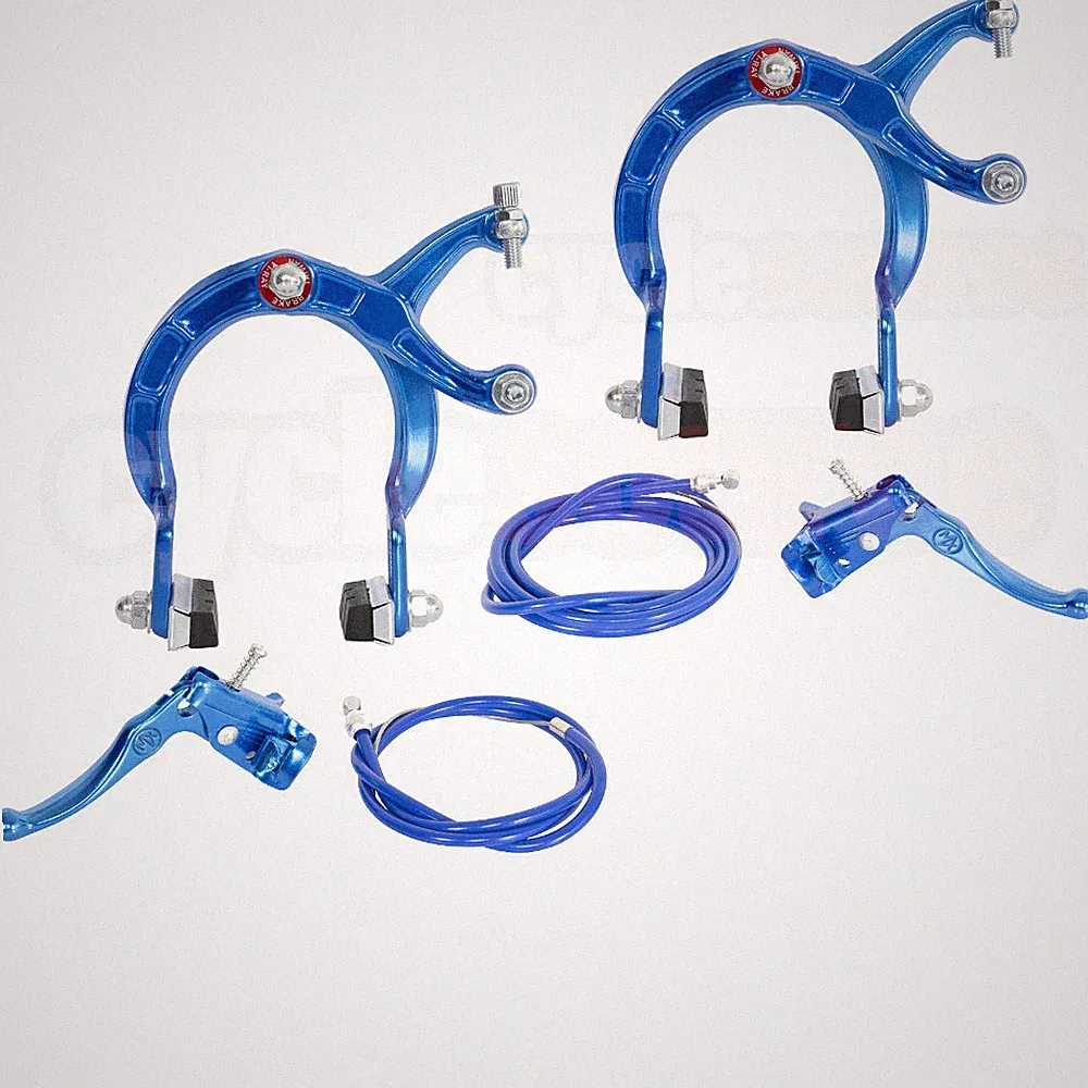 PRO+ BMX Brake FRONT & REAR SET Alloy BLUE Bike Bicycle Caliper Cable Lever