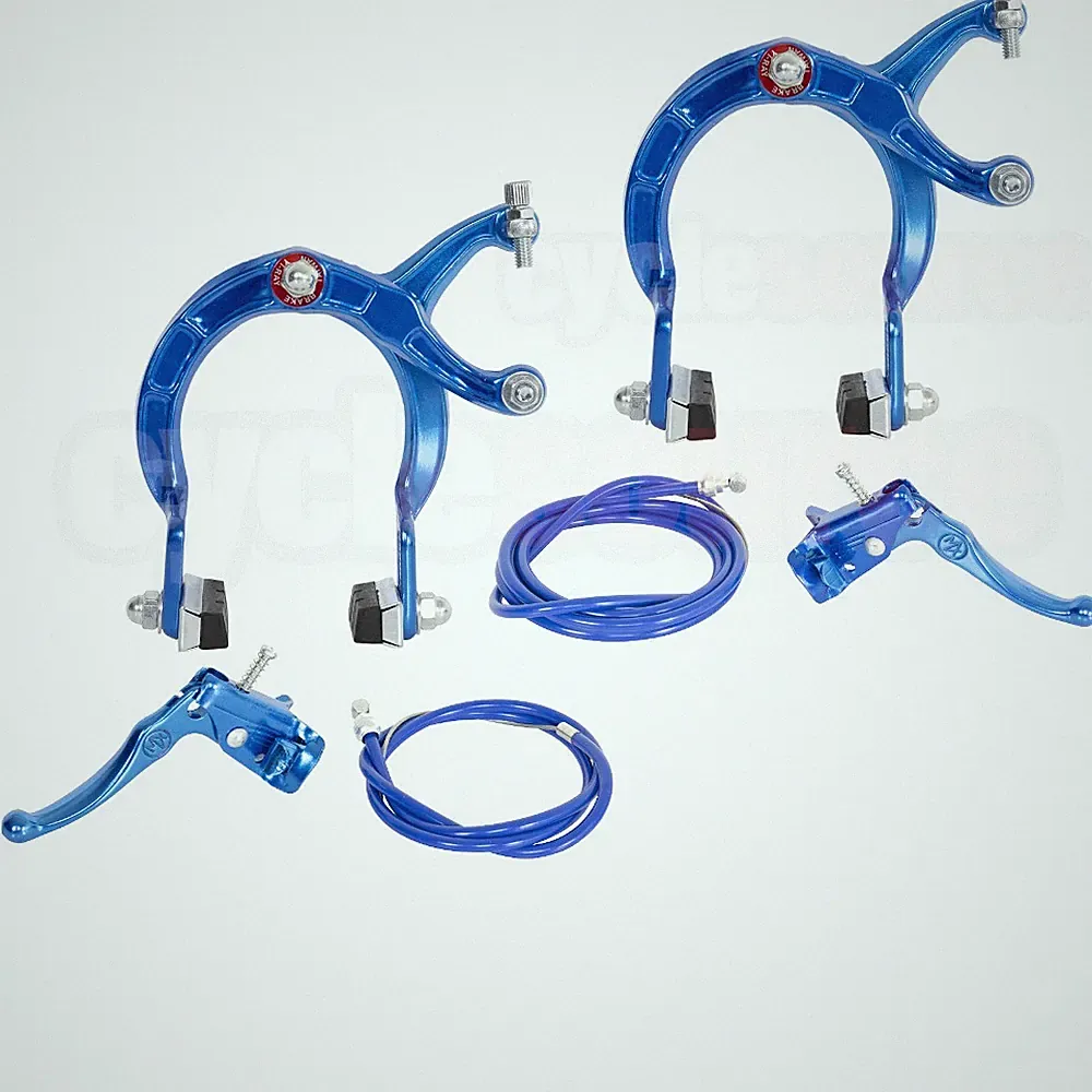 PRO+ BMX Brake FRONT & REAR SET Alloy BLUE Bike Bicycle Caliper Cable Lever