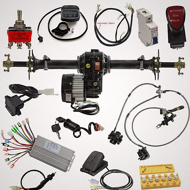 Rear Differential Axle Kit 48v 1000w Brushless Motor Electric Tricycle ATV Bike