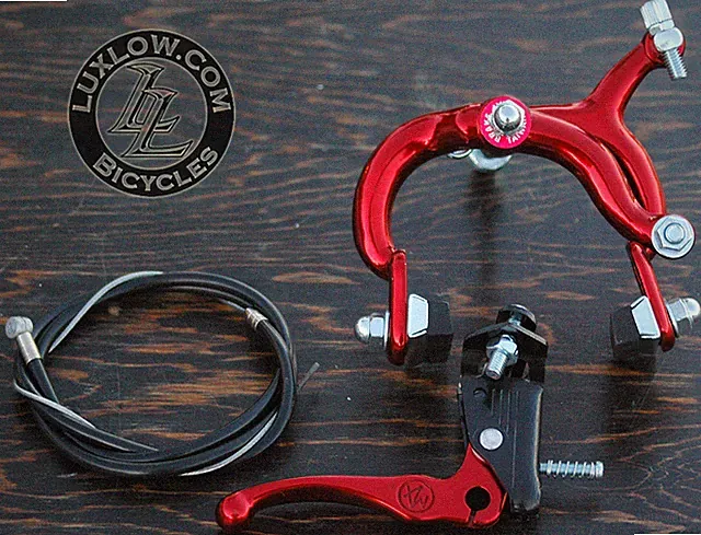 Red Fixie MX Lever ALLOY Front Brake Caliper Cable Fixed Gear Bicycle Road Bike