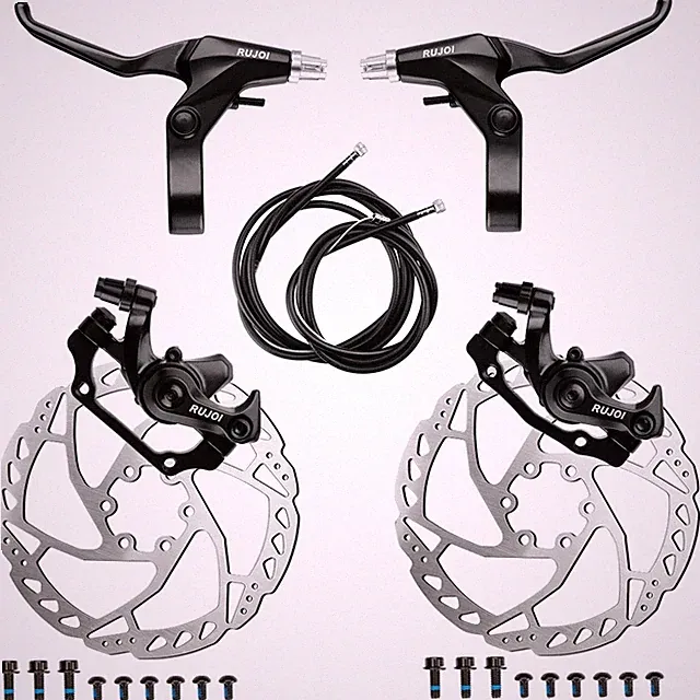 RUJOI Bike Disc Brake Kit Aluminum Front Rear Caliper Set Alloy Hydraulic Disc