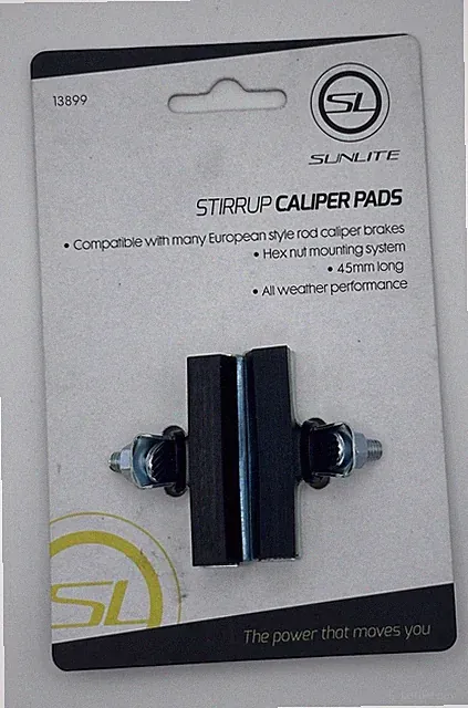 Sunlite Stirrup Caliper Brake Pads 45mm Hex Nut Road Bike Vintage Bicycle NEW