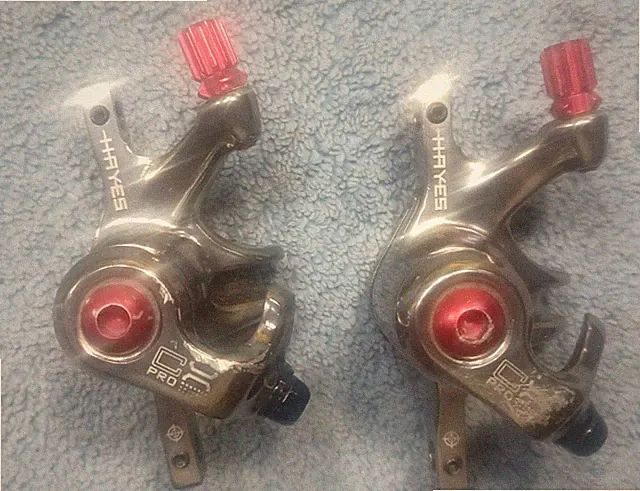 used, Pair, GC Hayes CX PRO Mechanical Disc Brake Caliper Silver Road CX Gravel