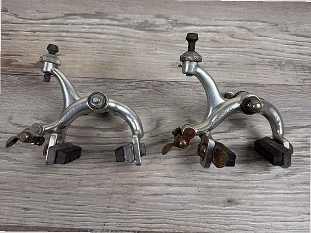 Vintage Campagnolo G.S. Caliper Brakes Set Silver GS Road Bike Side Pull Italy