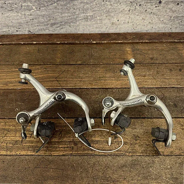 Vintage Shimano 600 BR-6208 Caliper Brakes Set Silver Road Bike Side Pull Japan