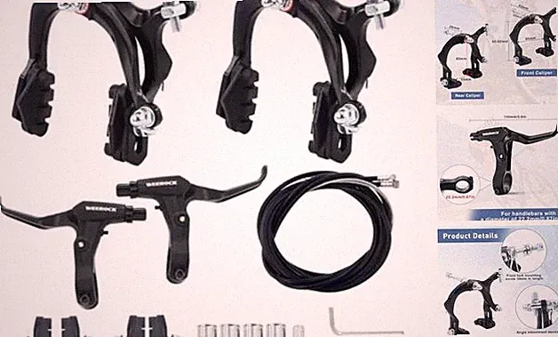 WEEROCK Bike Calip Brake Set Front and Rear C Brake Caliper Brake Set/ Black