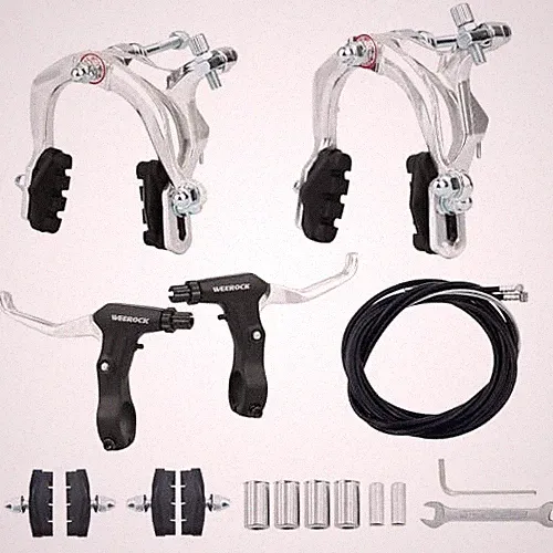 WEEROCK Bike Calip Brake Set Front and Rear C Brake Caliper Brake Set/ Silvery