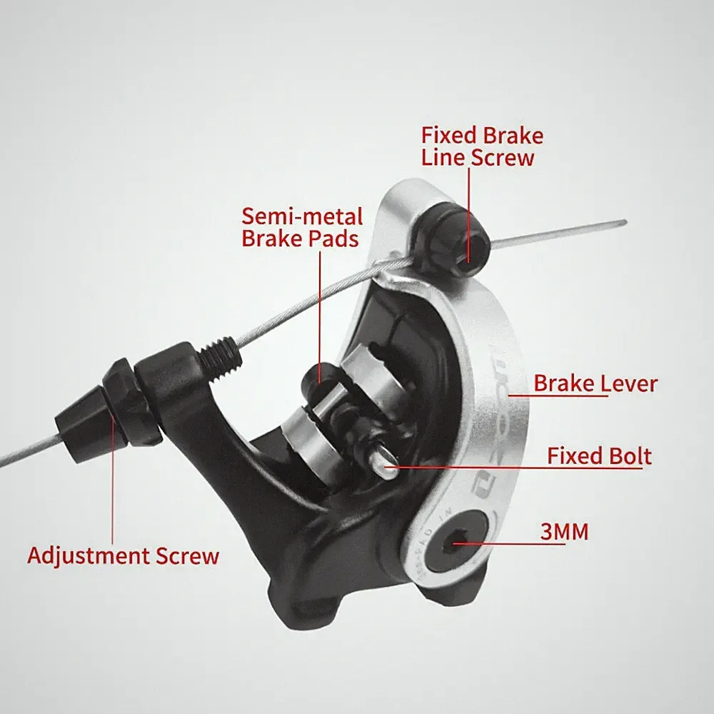 ZOOM DB700 Gravel CX Bike Flat Mount Disc Brake Caliper Set Dual Piston Black