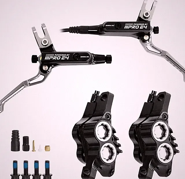 ZTZ IIIPRO E4 MTB Hydraulic Disc Brake Set, 4-Piston Hydraulic Brake Kit for MTB